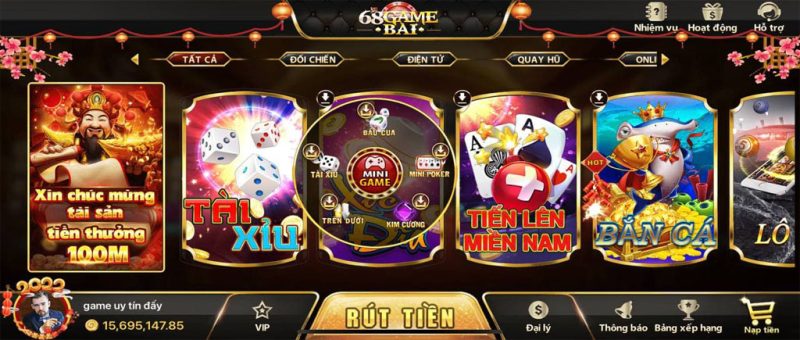 Đồ họa và giao diện 68 game bài