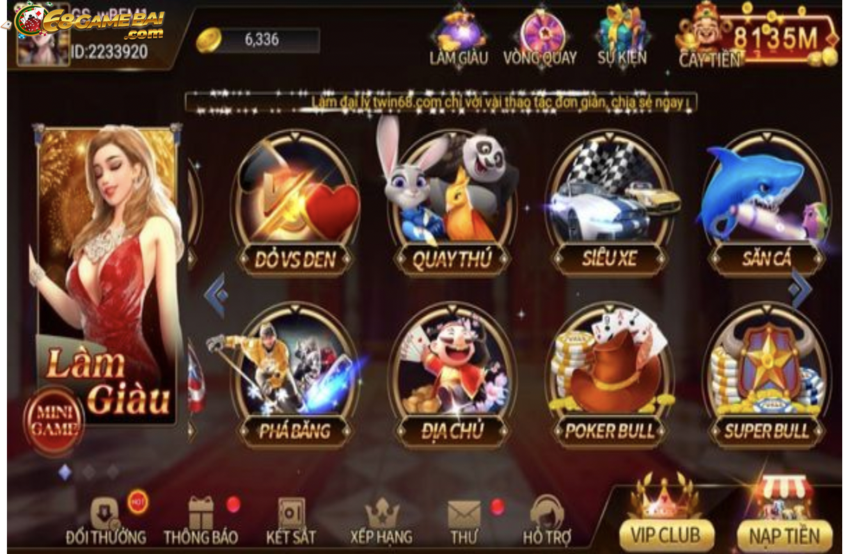 Sân chơi cá cược Twin68 có kho nhiều thể loại game khác nhau 