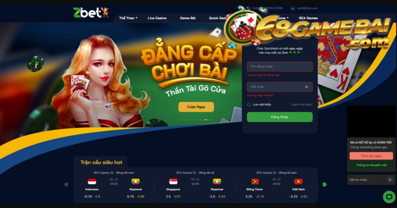 Tham gia đặt cược tại Zbet với nhiều hình thức cược hấp dẫn 