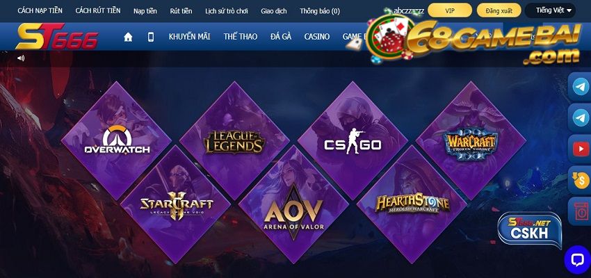 Hạng mục Esports của ST666