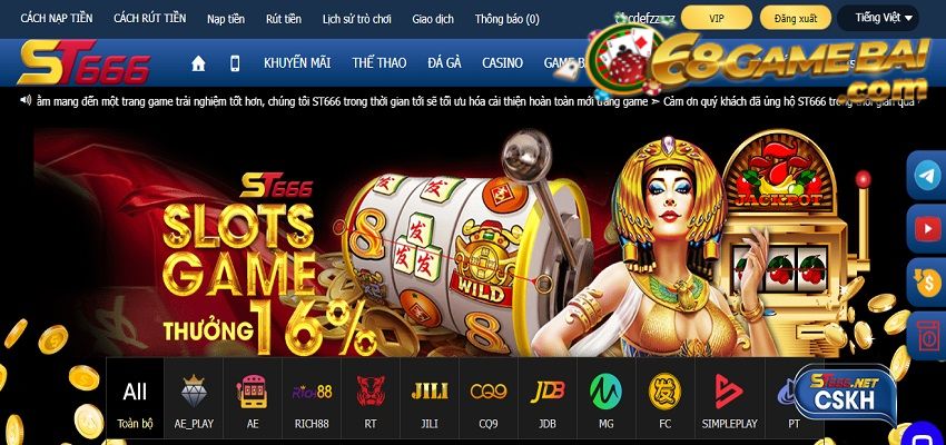 Quay Slot ăn hũ lớn tại ST666