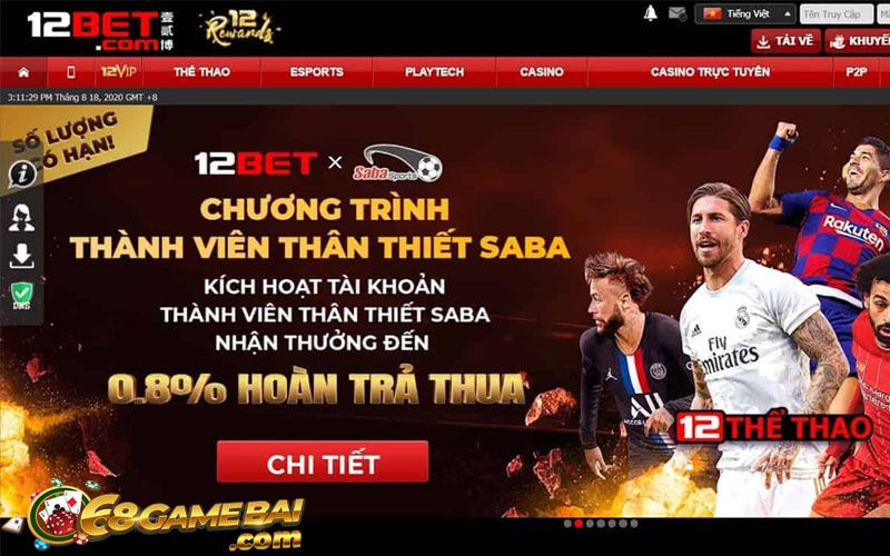 12bet có thâm niên khá lâu trên thị trường cá cược