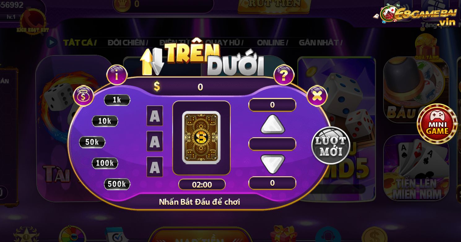 Mini game trên dưới thu hút nhiều người tham gia