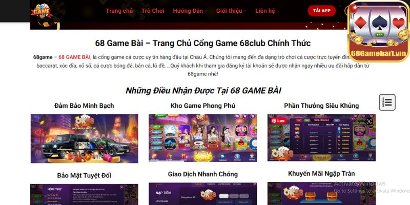 Ưu điểm 68 game bài - Sân chơi đẳng cấp hàng đầu Việt Nam