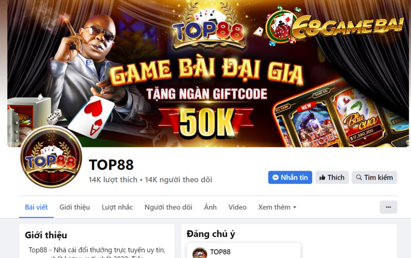 Nhận thưởng hot theo mùa khi theo dõi Fanpage Top88
