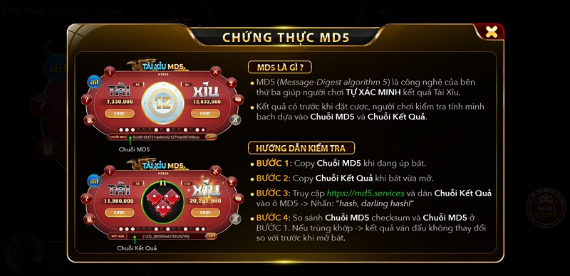 Thuật toán MD5 giúp kết quả minh bạch