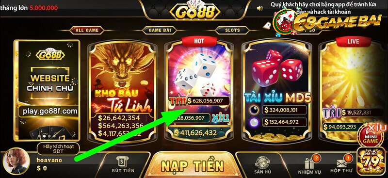 Go88 Tài Xỉu đổi thưởng cực hay cực hấp dẫn cho game thủ