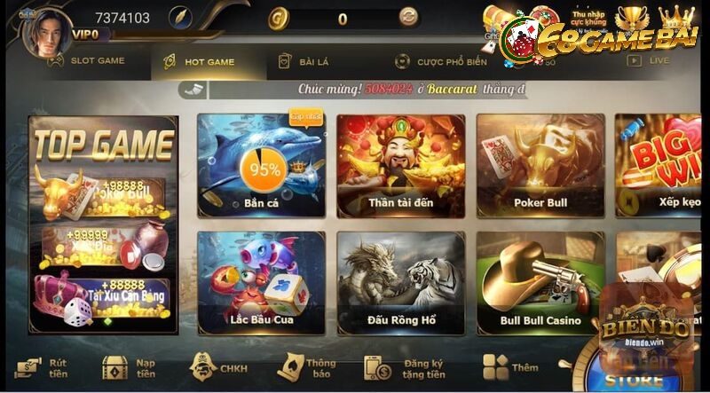 Thao tác nạp rút tiền tại cổng game này không hề phức tạp