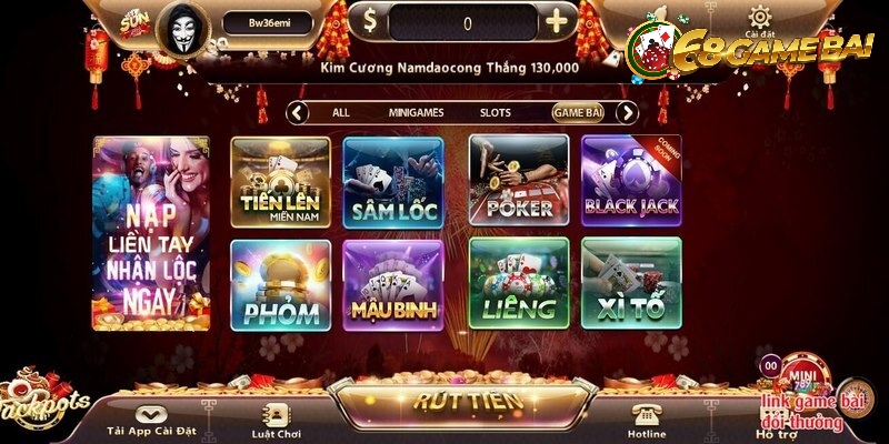 Sảnh game bài luôn thu hút đông đảo game thủ mỗi ngày