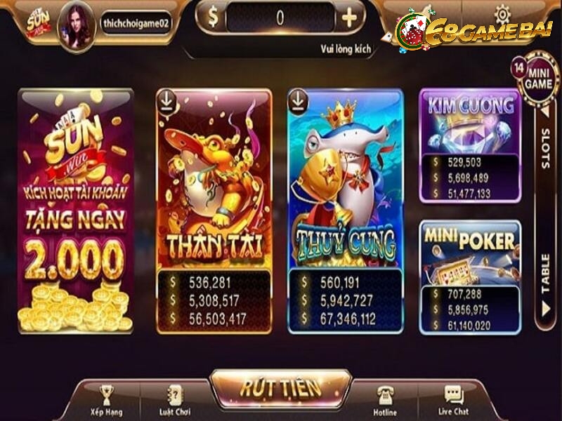 Slot Game là một trong những sảnh làm nên danh tiếng của Sunwin